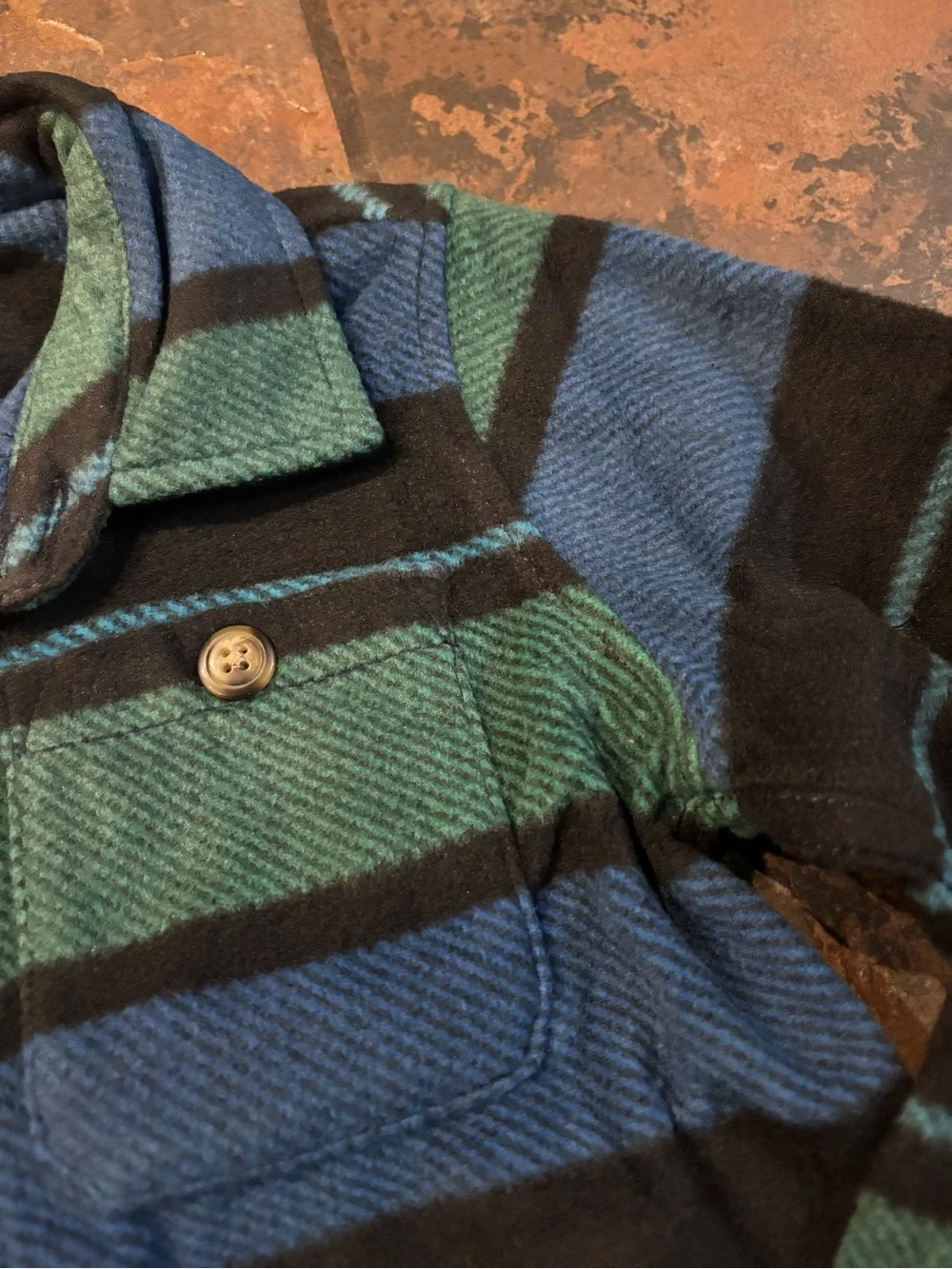 ✅Gymboree Blue & Green Striped Button-Down Shirt
